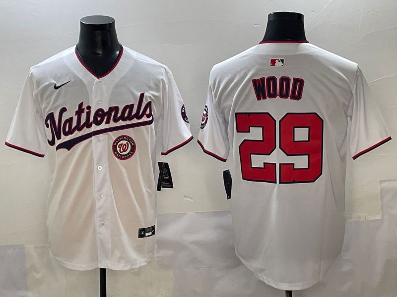 Men 2025 Washington Nationals 29 Wood White Game Nike MLB Jersey style 6